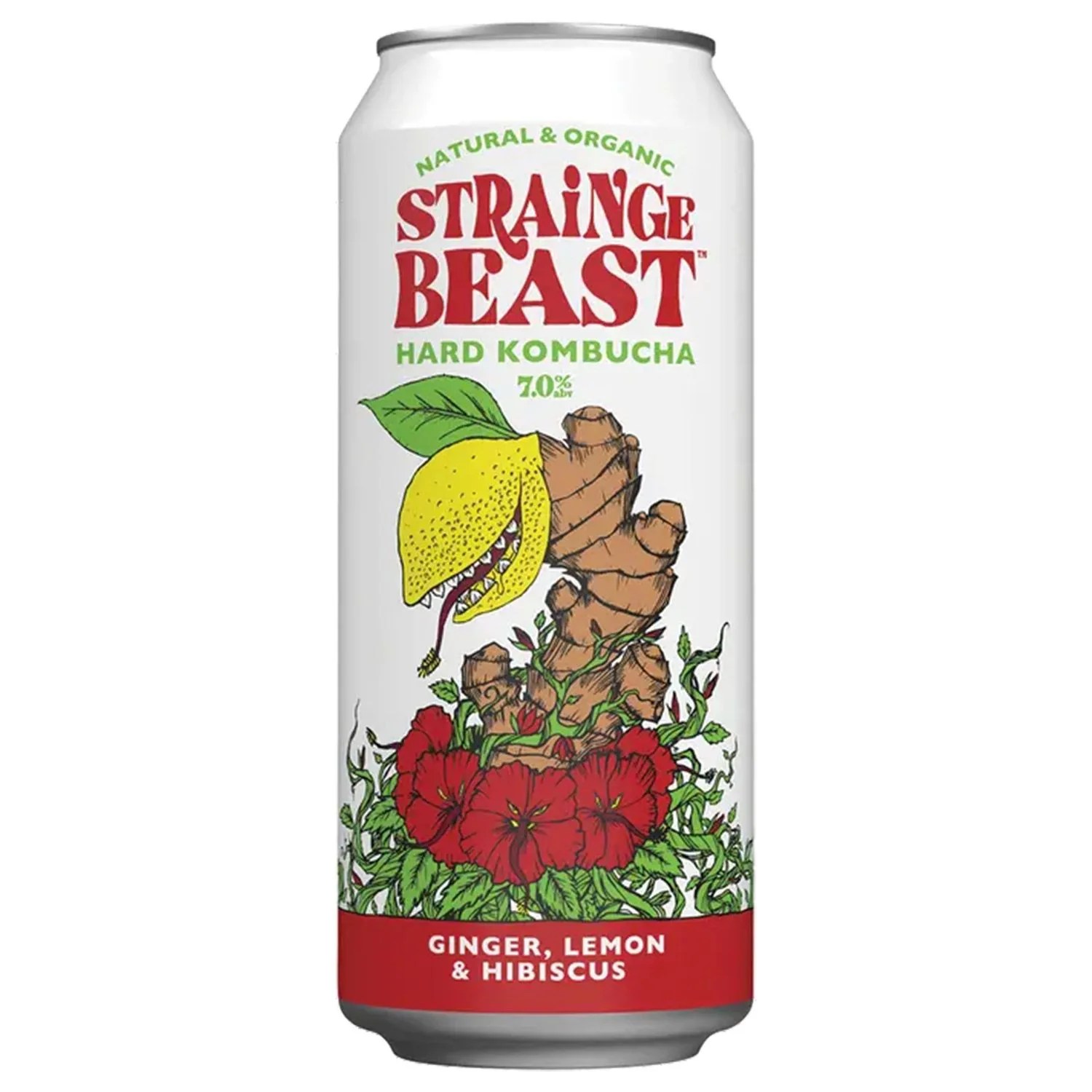 Strainge Beast Ginger Lemon and Hibiscus Hard Kombucha