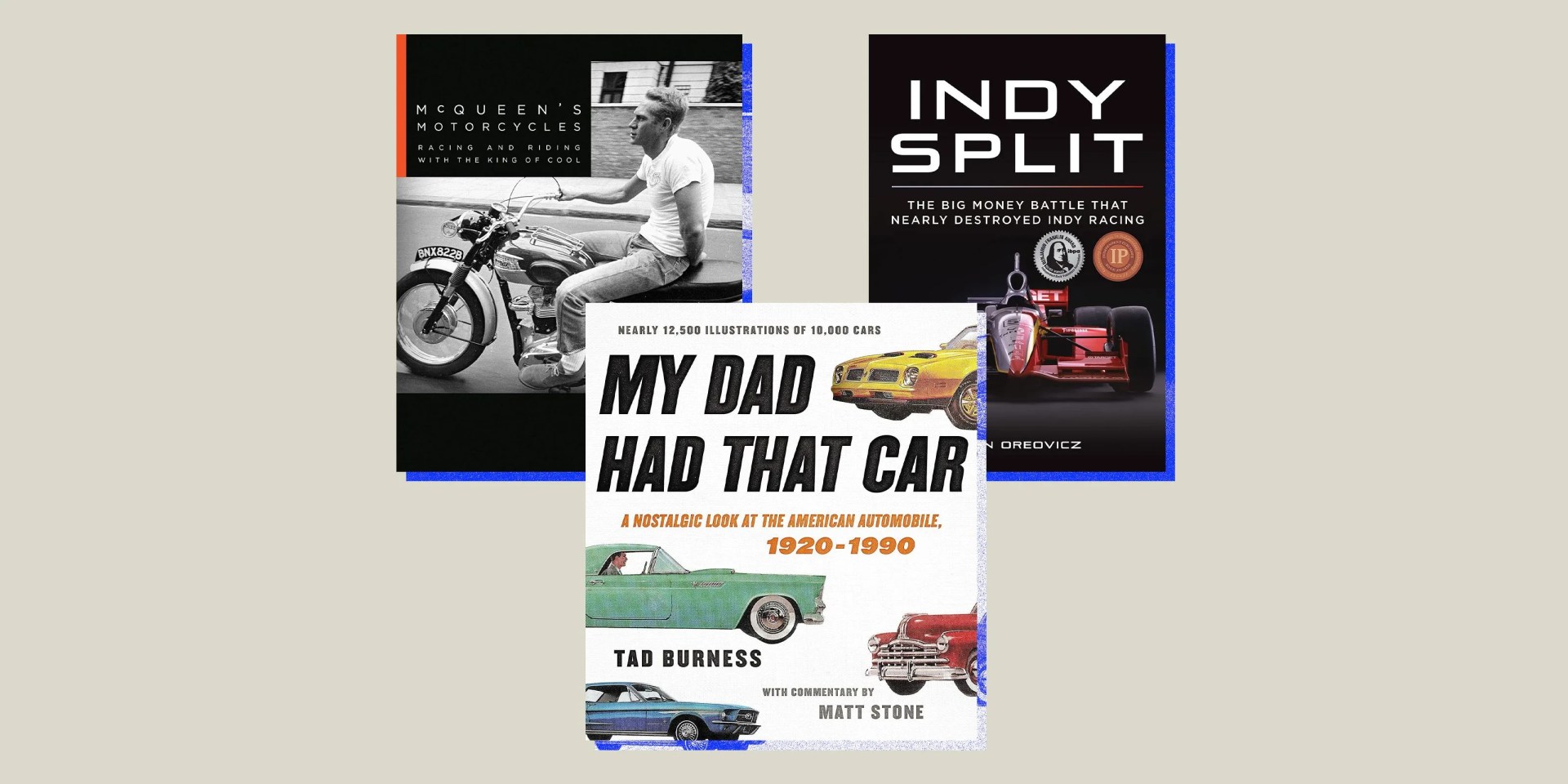 collage of three books
