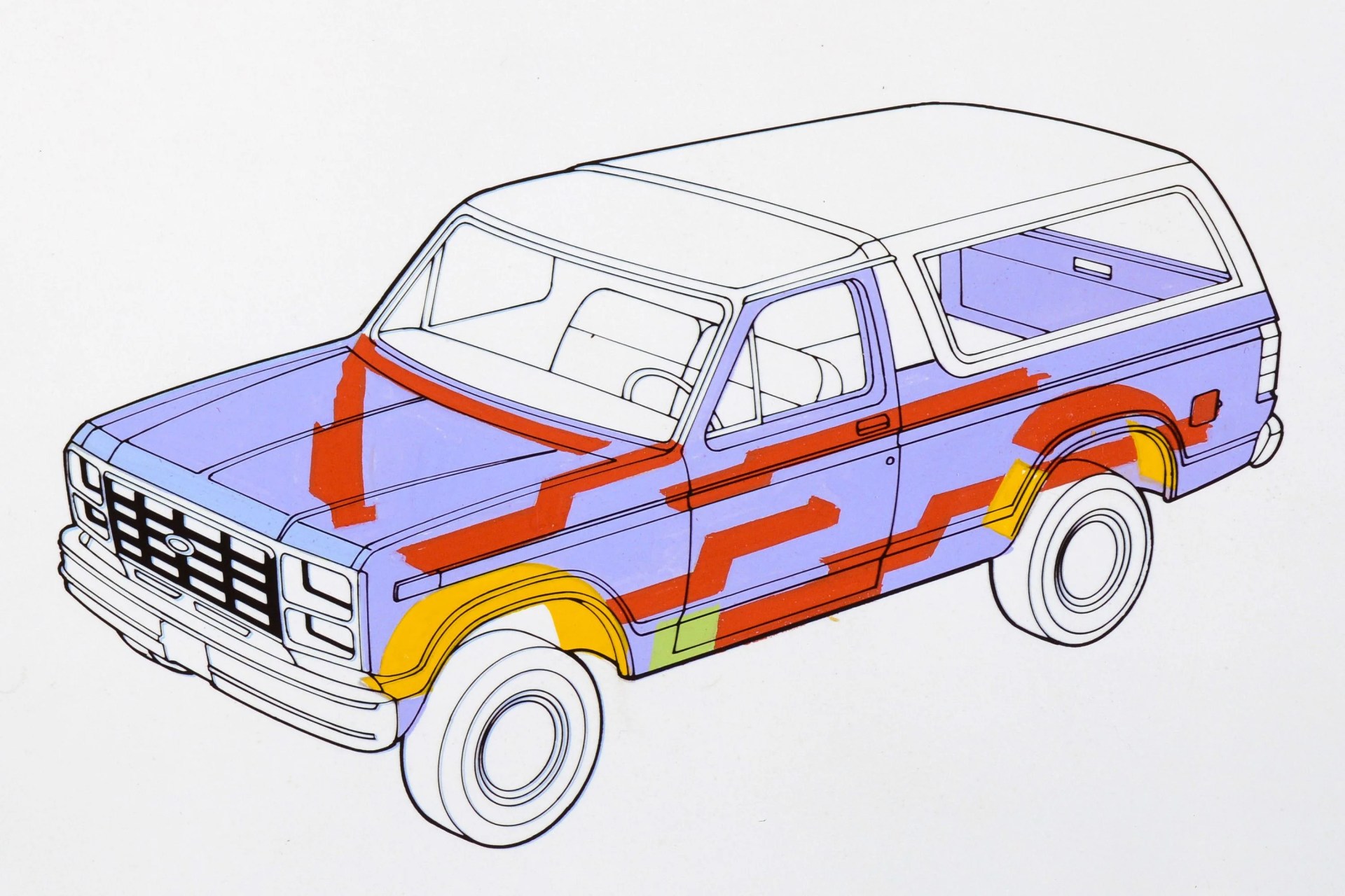 ford bronco sketch gen 3 1985