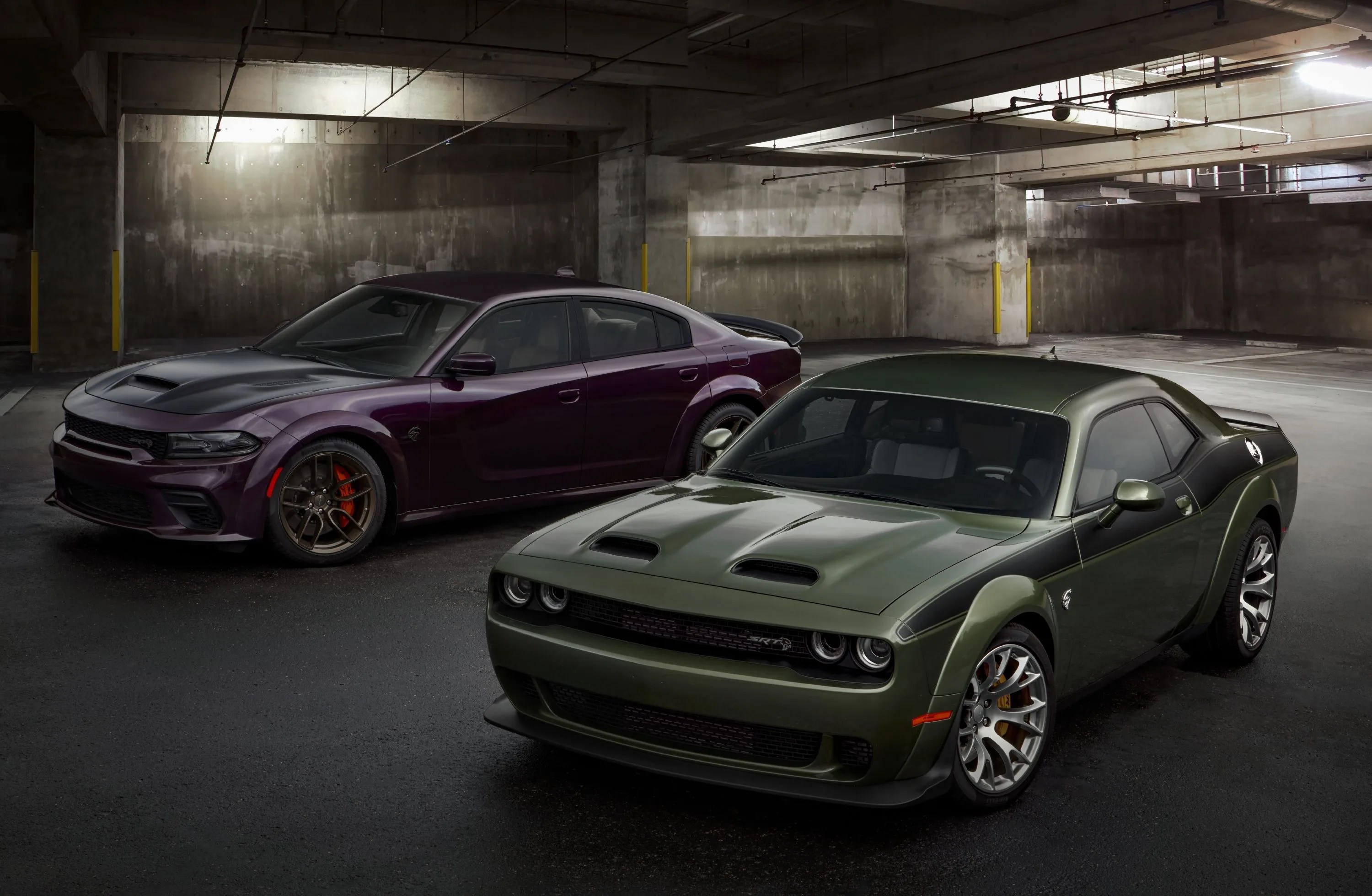 the 2022 dodge charger left and challenger srt hellcat redeye widebody jailbreak models unlock color combination ordering restrictions and add new factory custom options to deliver enthusiasts the freedom to build their own “one of one” dodge performance vehicle