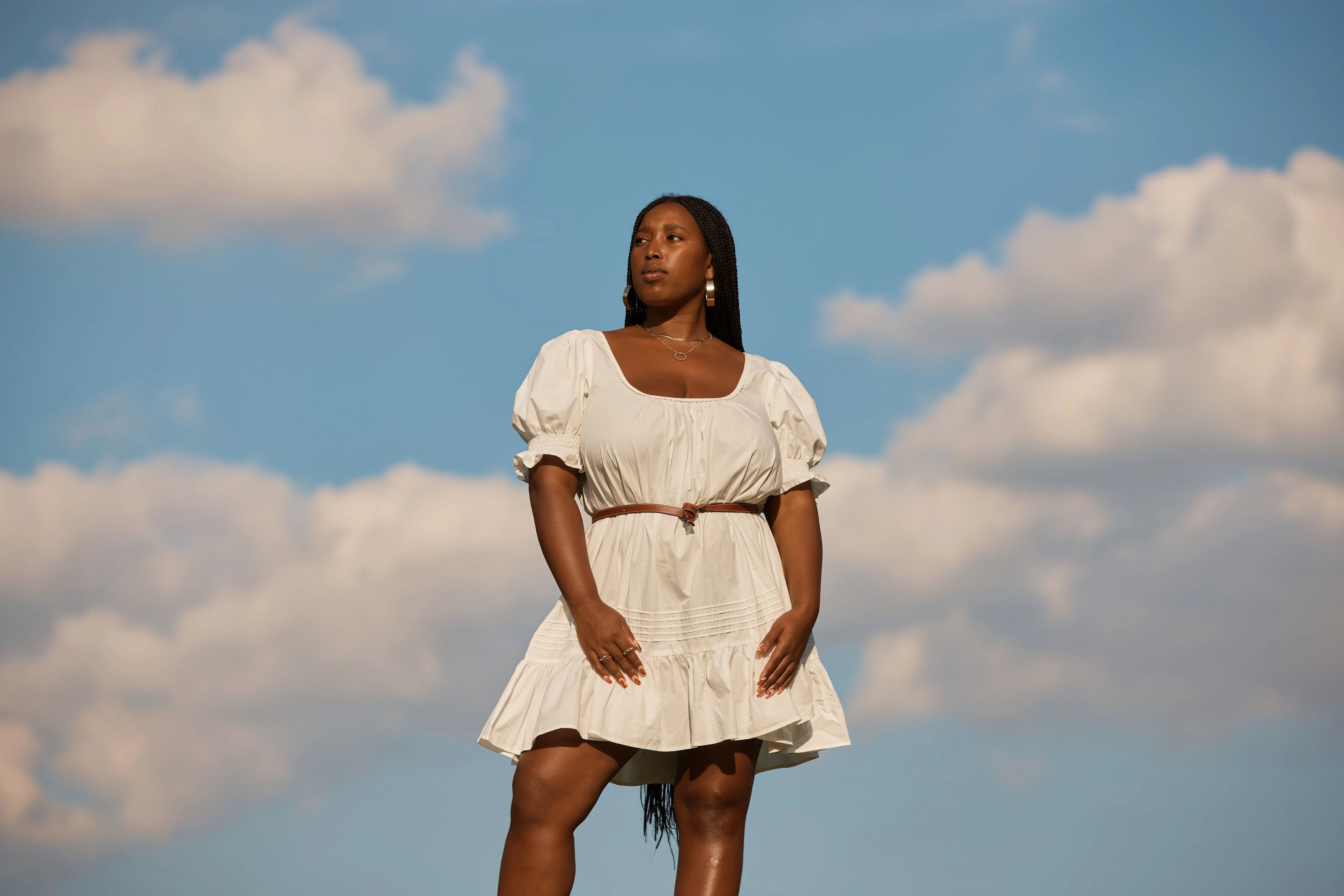 woman standing against sky