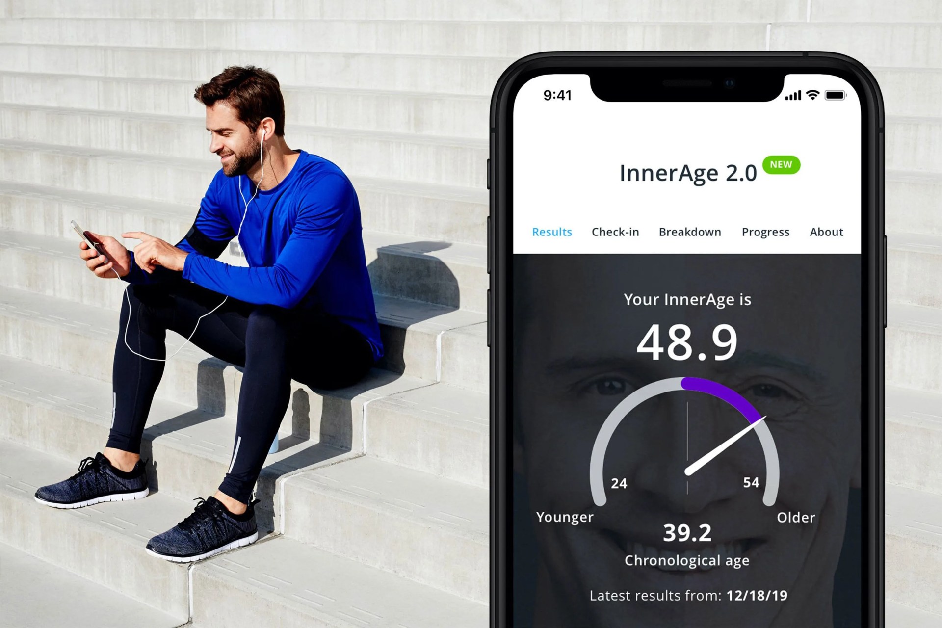 man looking at inside tracker app on phone