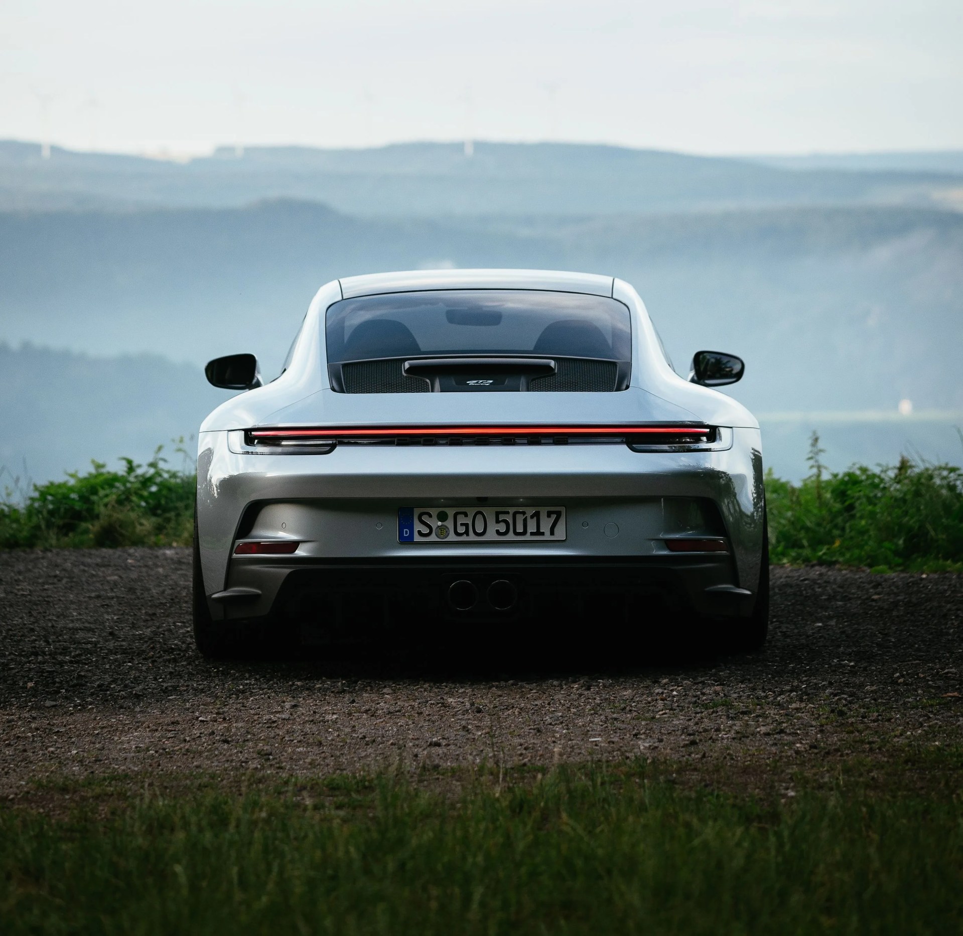 porsche 911 gt3 touring rear in silver