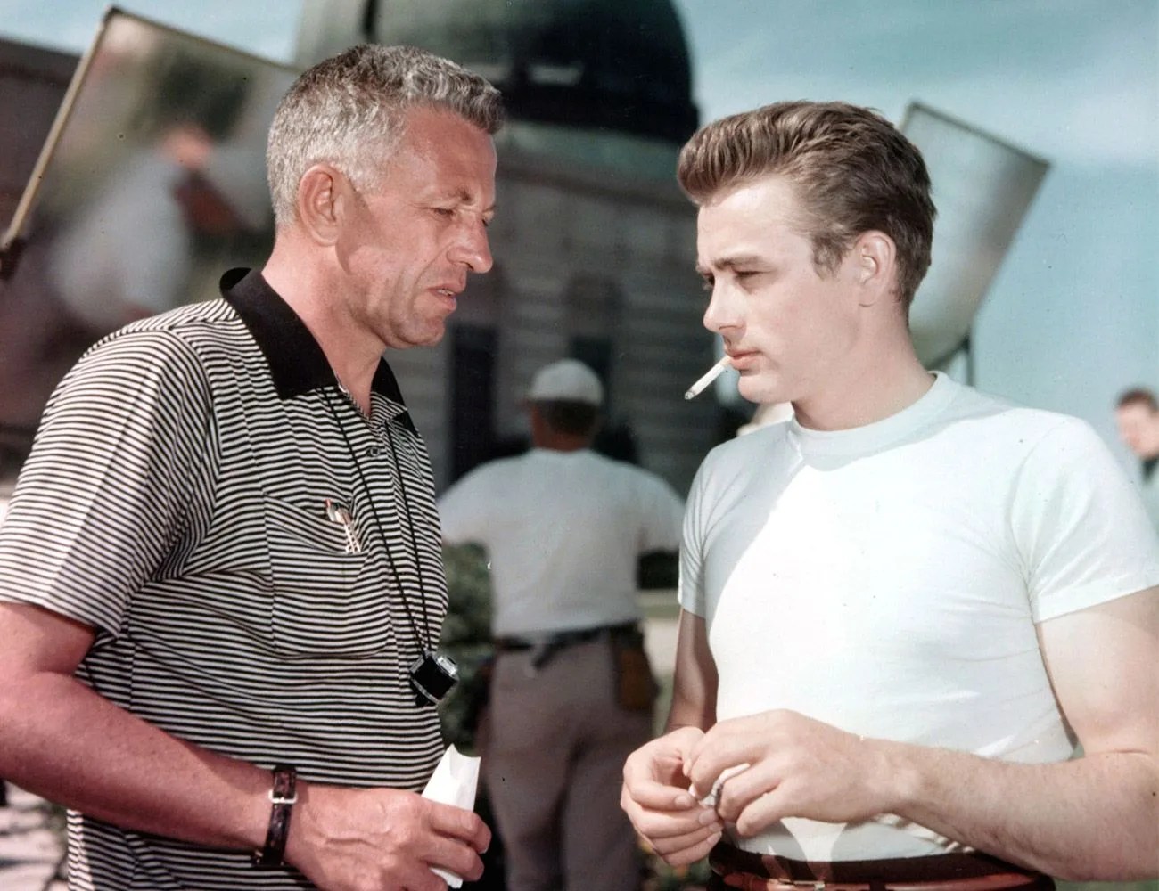 nicholas ray and james dean in 'rebel without a cause'