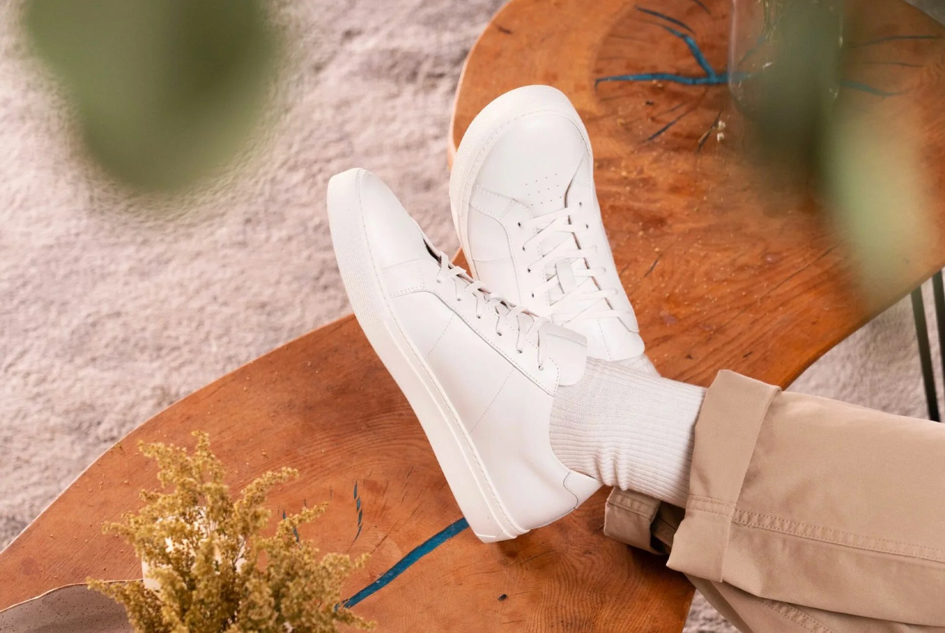 white sneakers