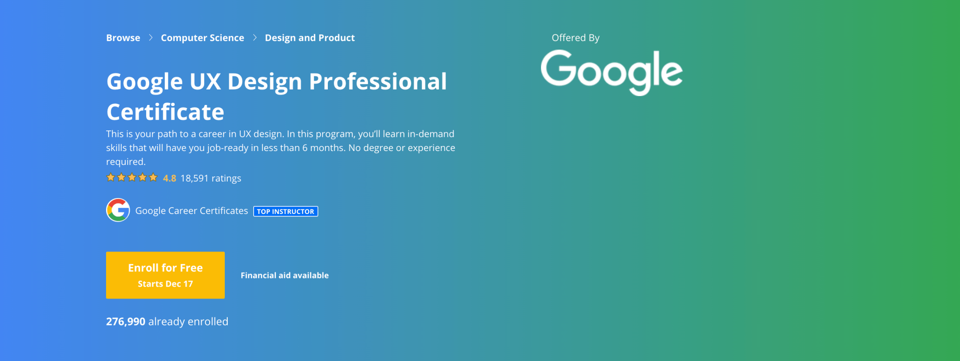 coursera google ux design professional certificate