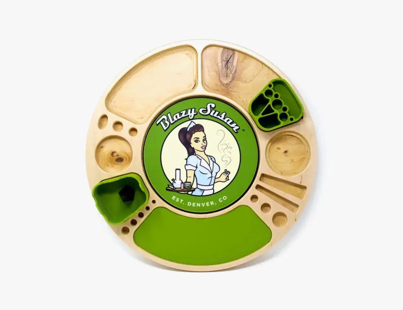 Birch Blazy Susan Spinning Rolling Tray