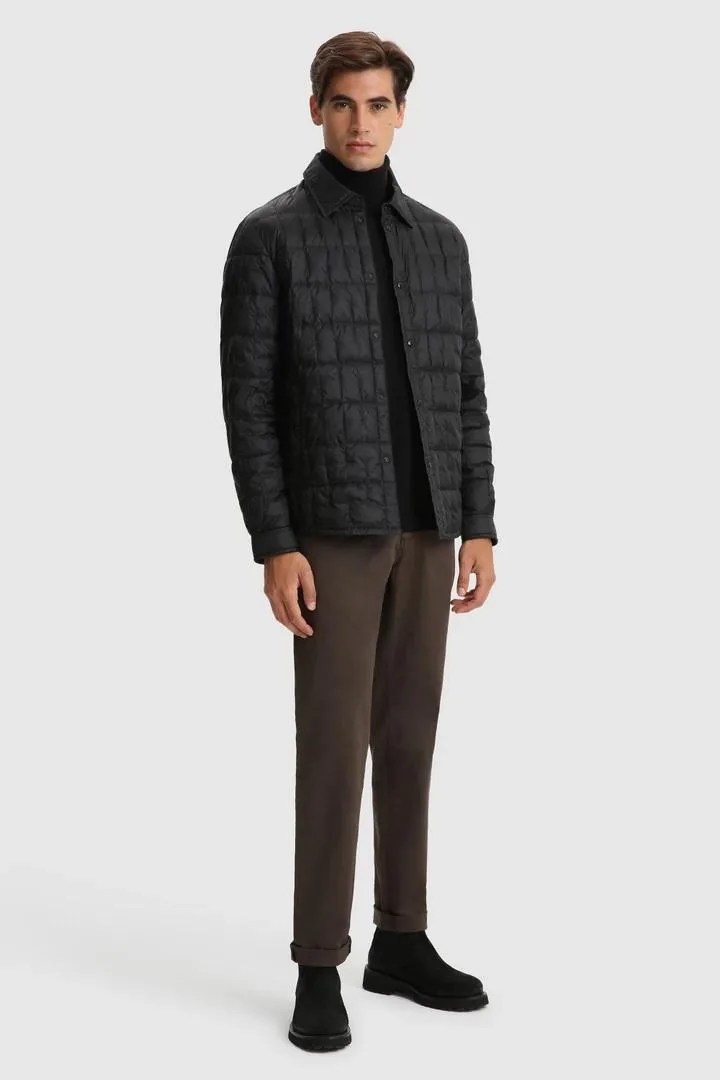 Deepsix packable overshirt in recycled nylon Black