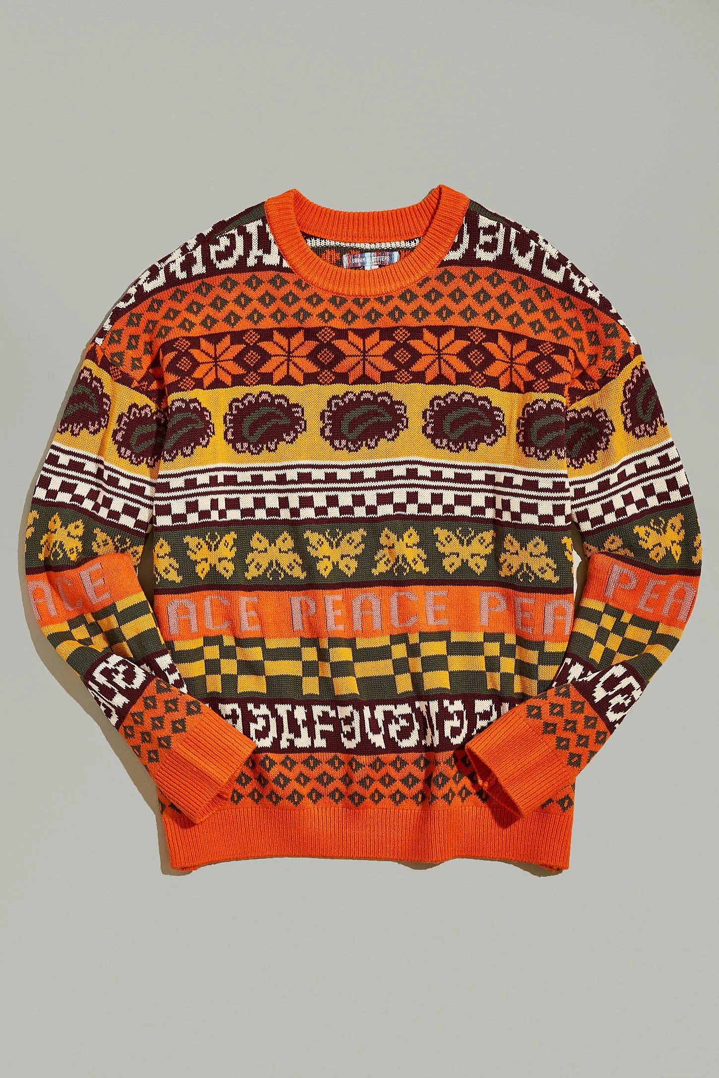 UO Trippy Fair Isle Graphic Sweater
