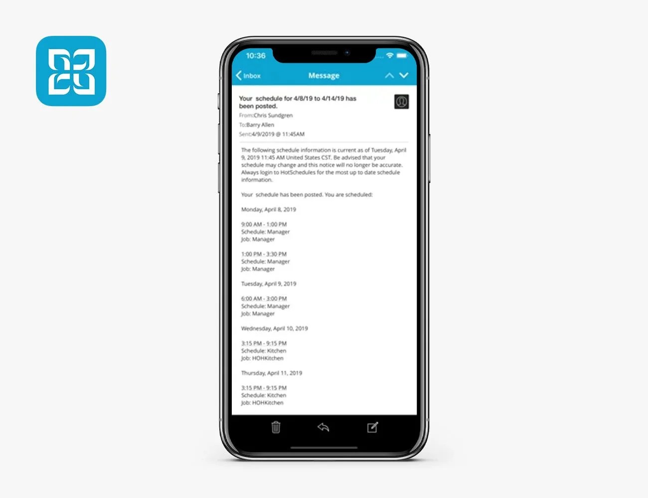 hot schedules app