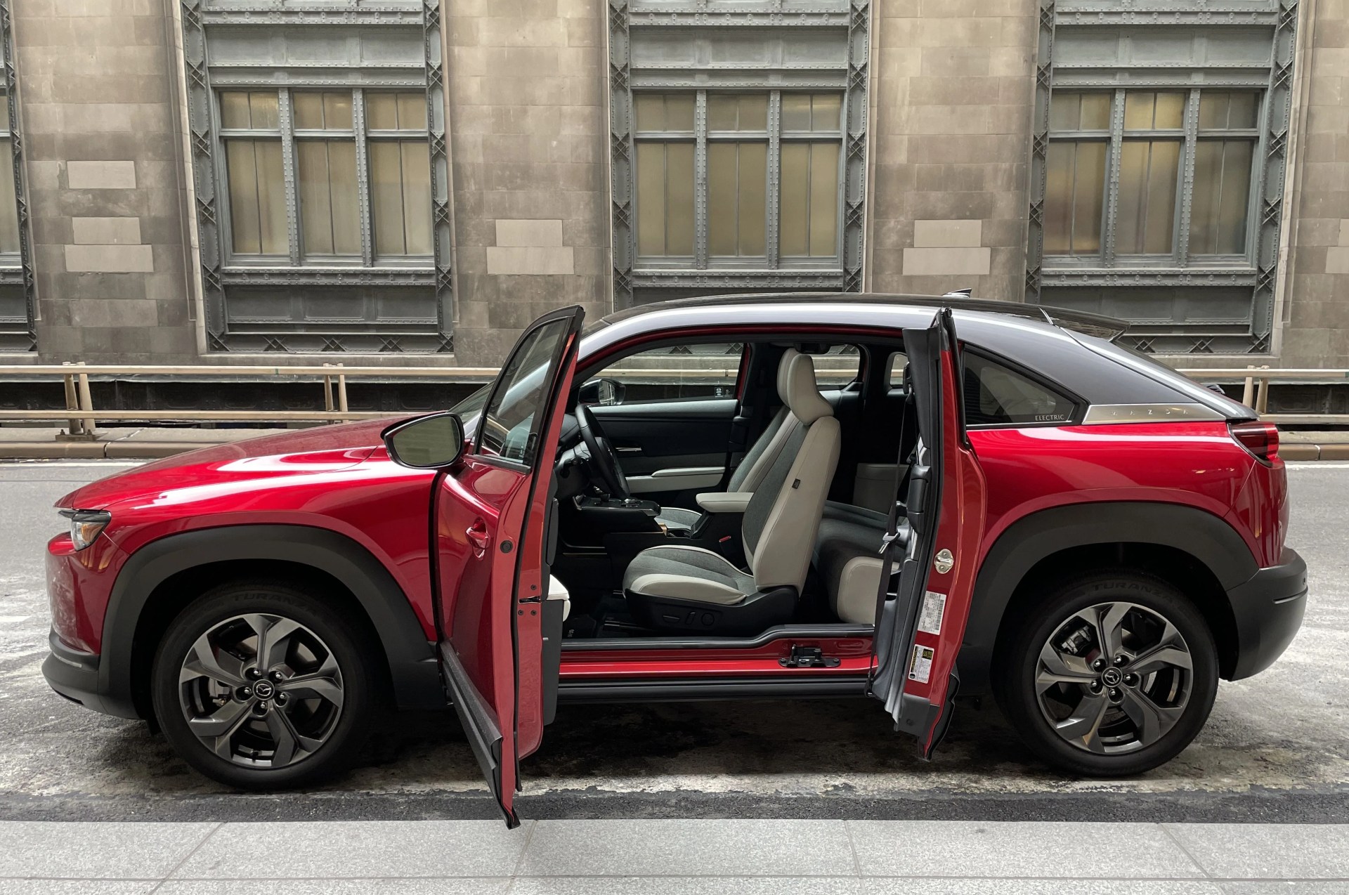 mazda mx 30 electric suv in candy red