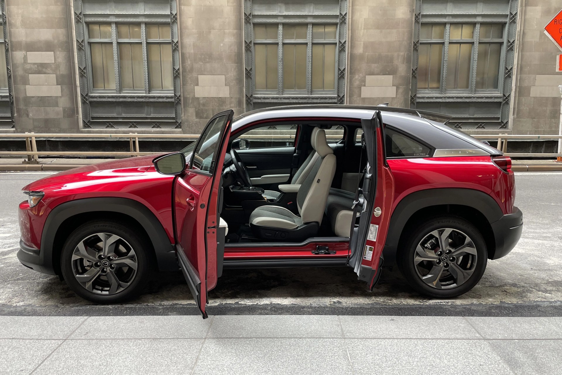 mazda mx 30 electric suv in candy red