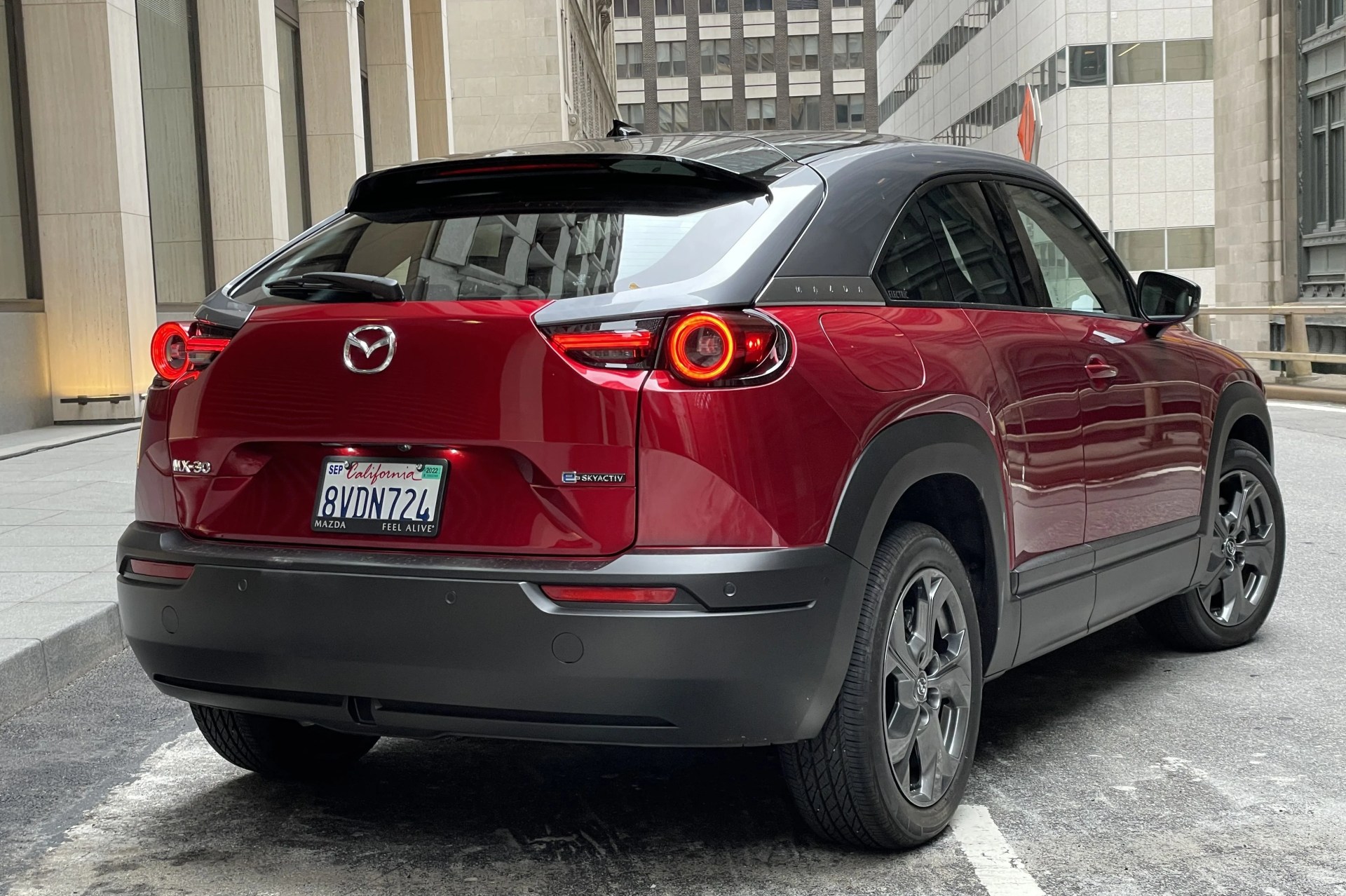 mazda mx 30 electric suv in candy red