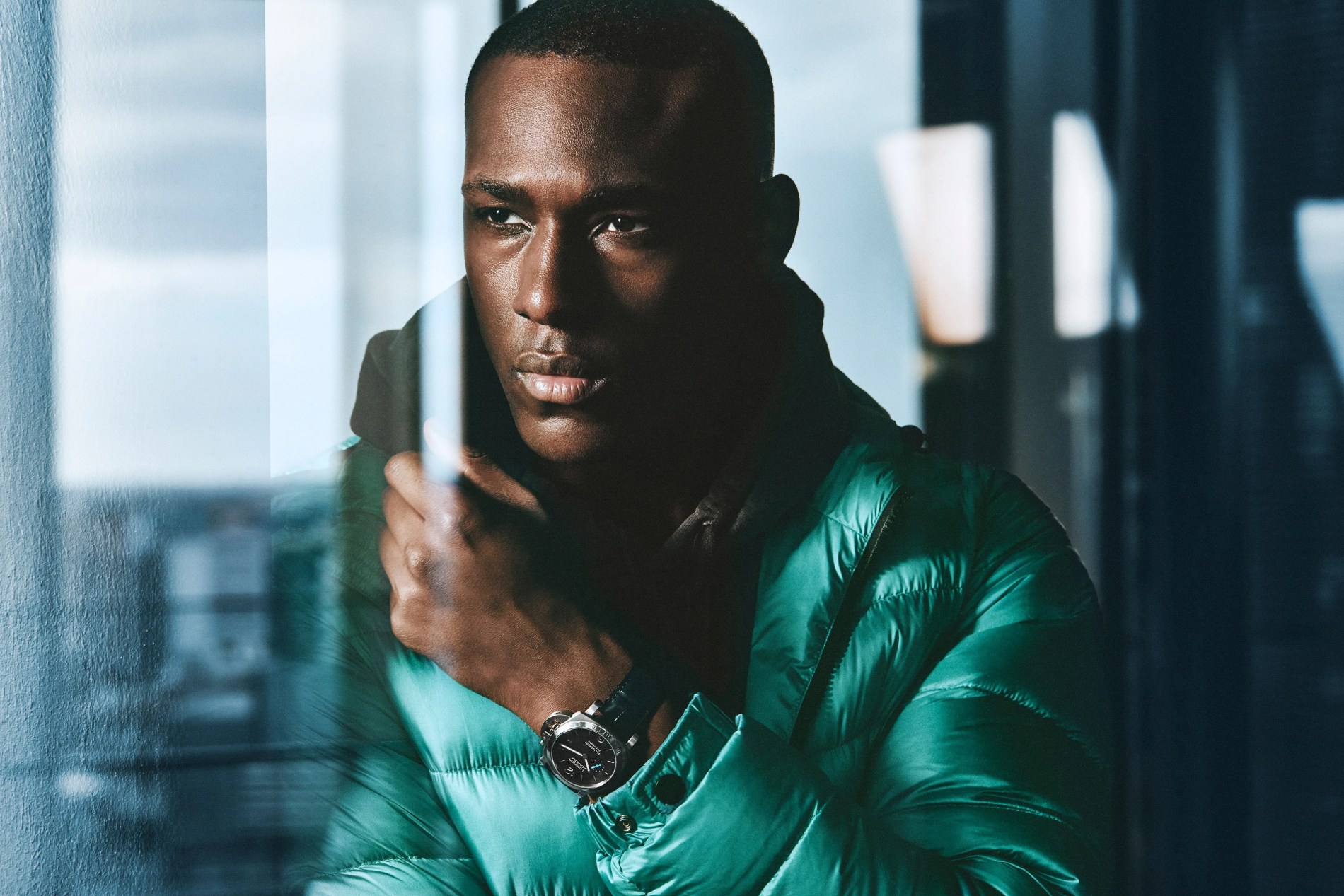 man wearing panerai watch