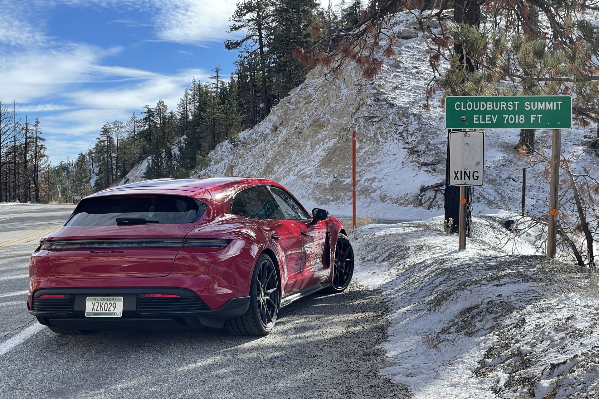 porsche taycan gts sport turismo wagon red