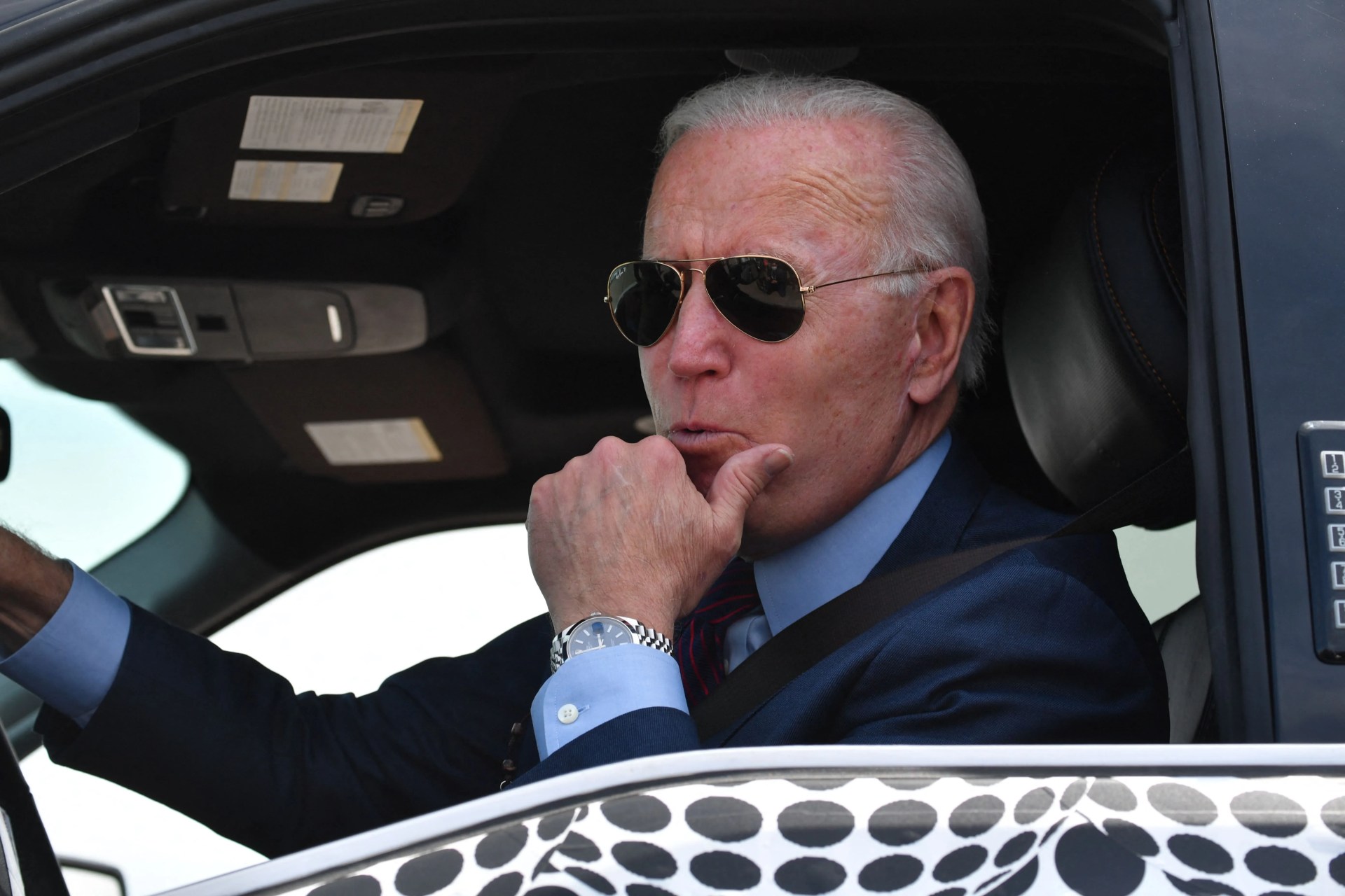 joe biden in f150 lightning