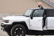 joe biden in hummer ev sut