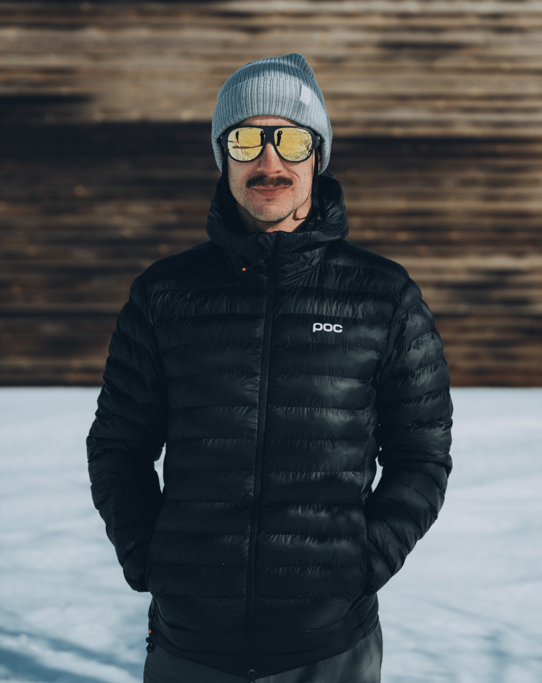 man wearing poc coalesce jacket