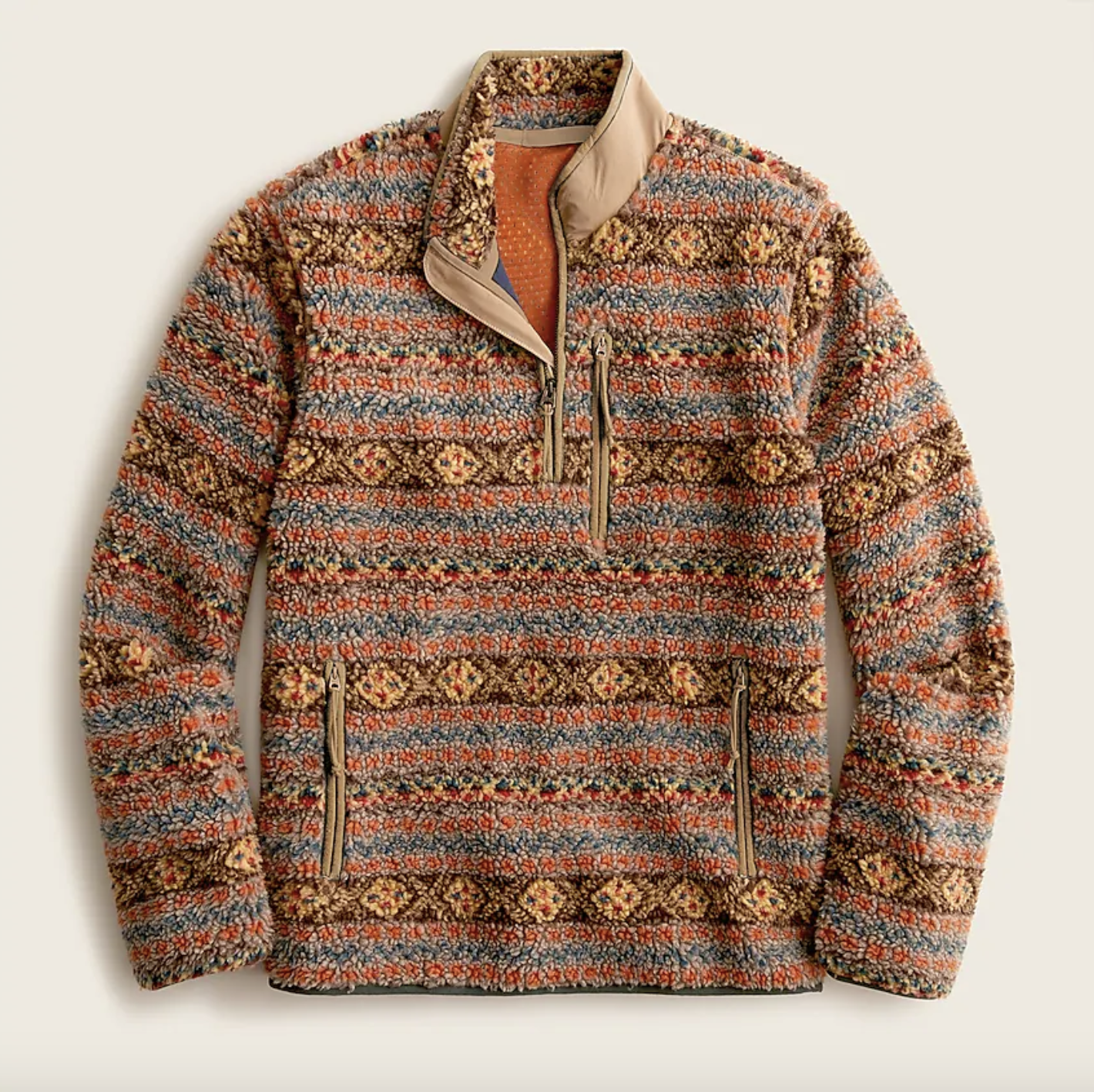 Nordic Fair Isle sherpa-fleece half-zip pullover