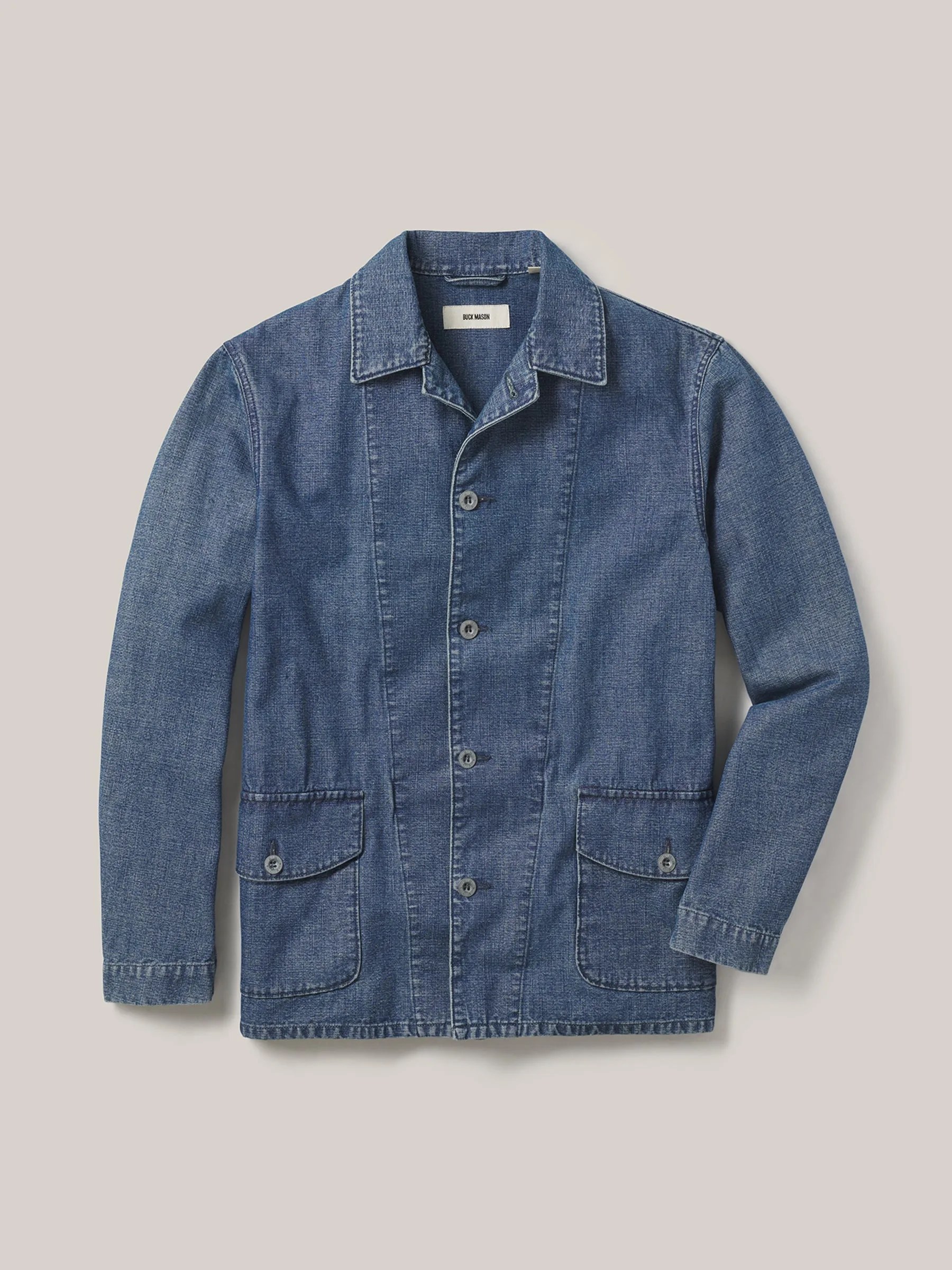 L012 Light Wash Indigo Canvas Work Jacket