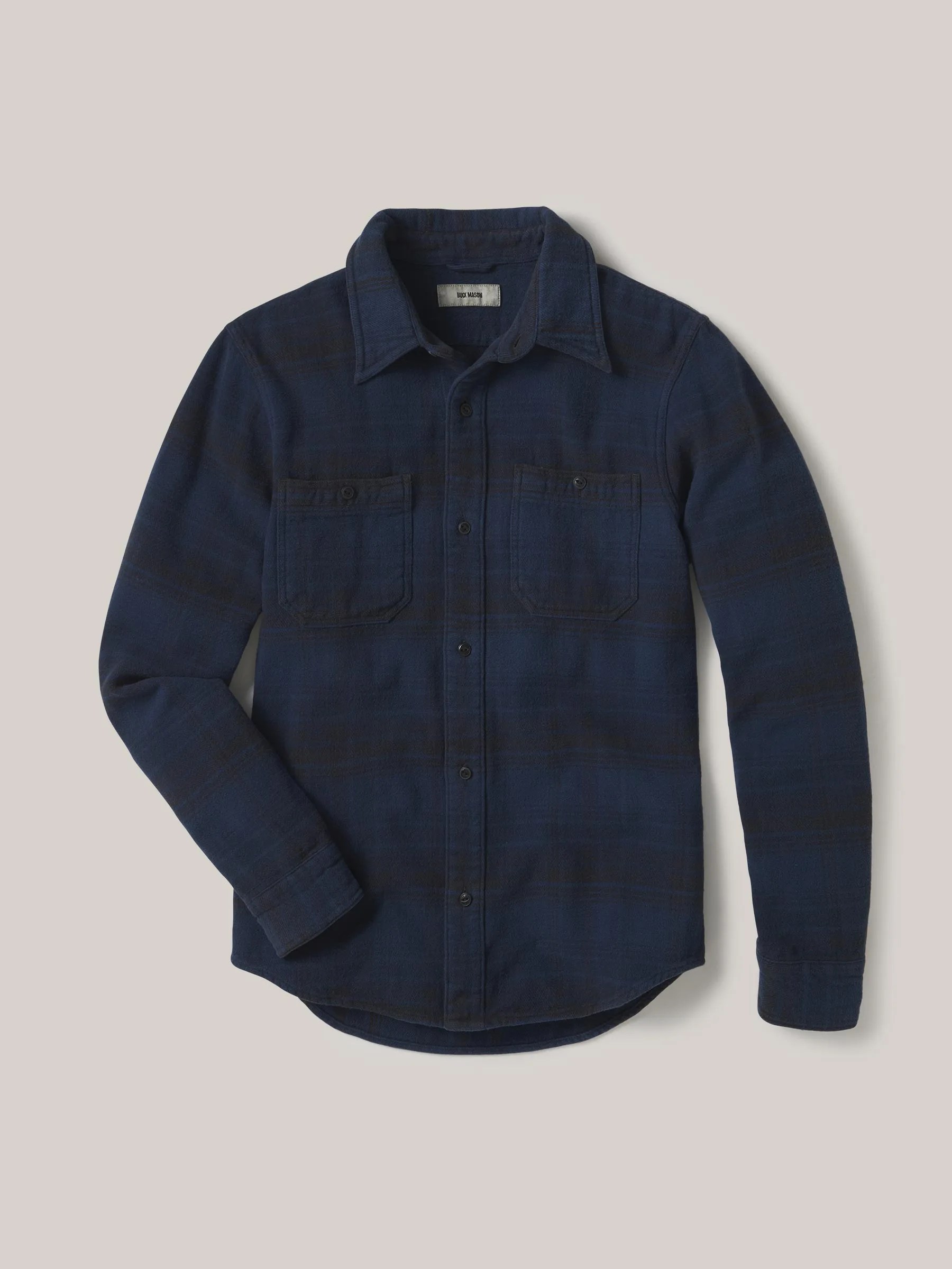 Royal/Black Plaid Blanket Flannel Two Pocket Overshirt