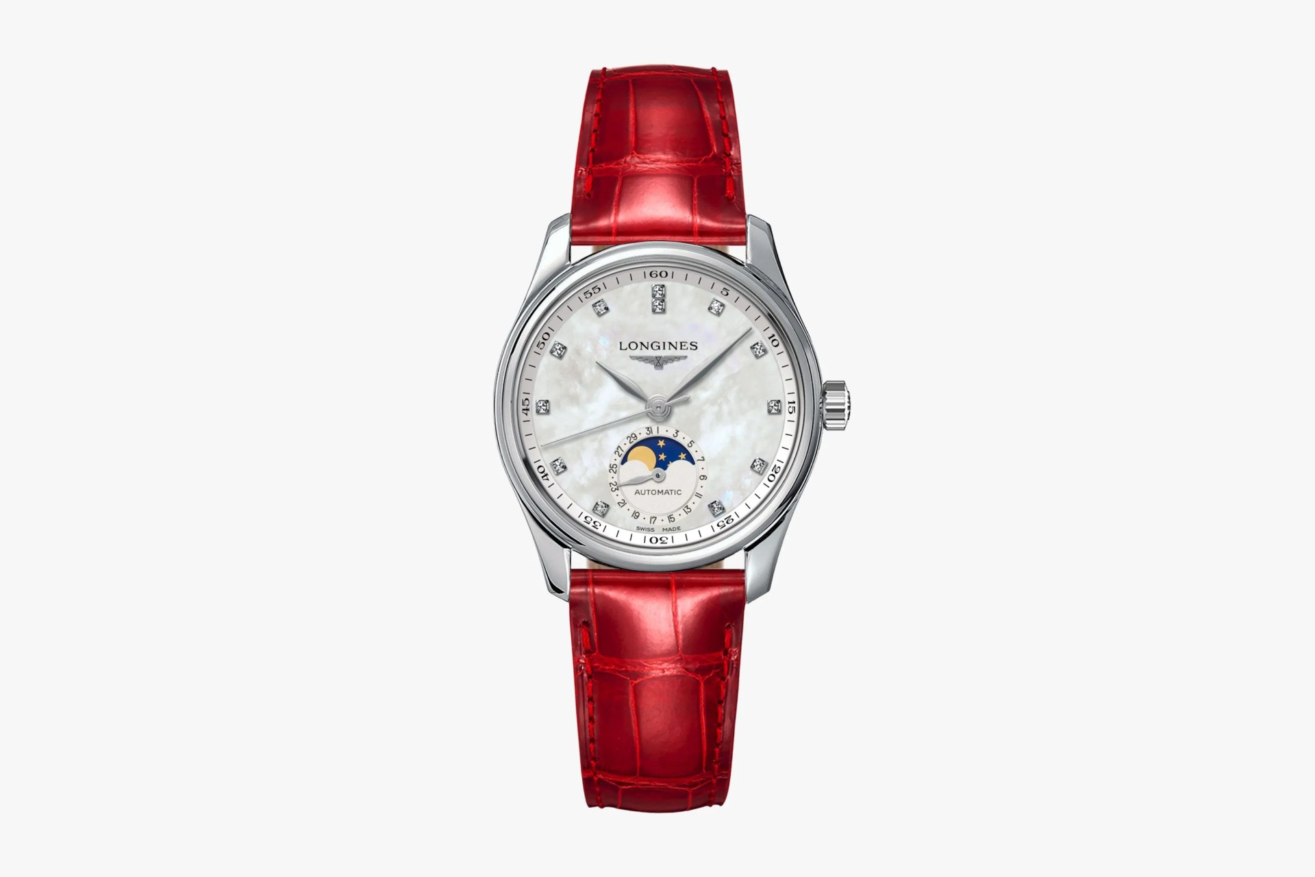 The Longines Master Collection watch in red