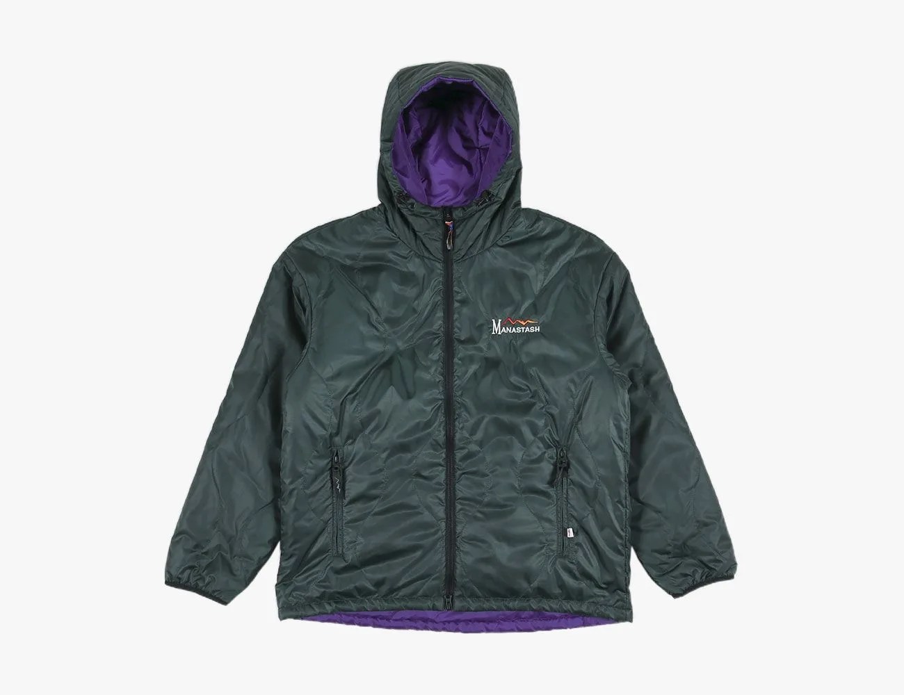 manastash y2k reversible hoodie dark green