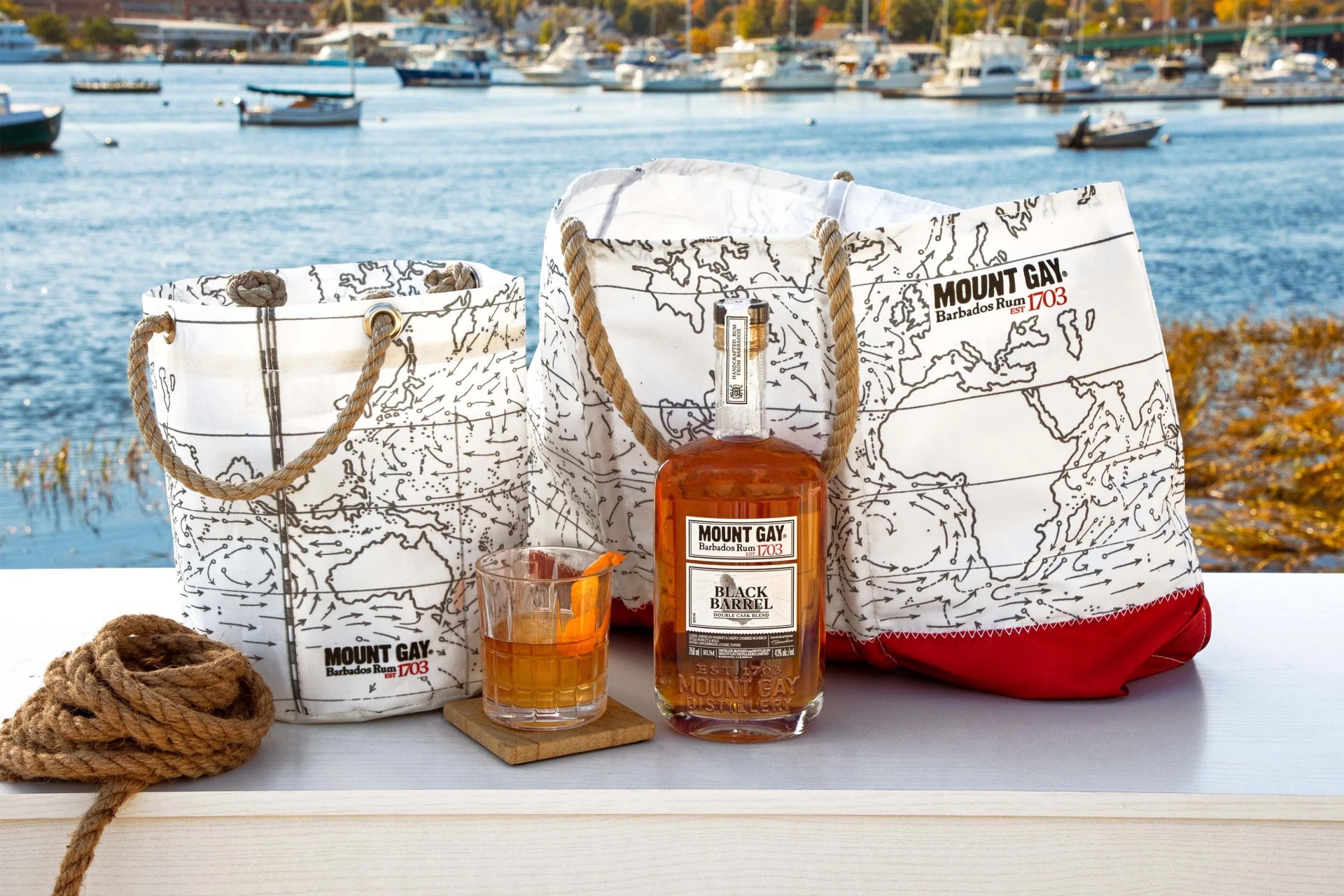mount gay rum x sea bags