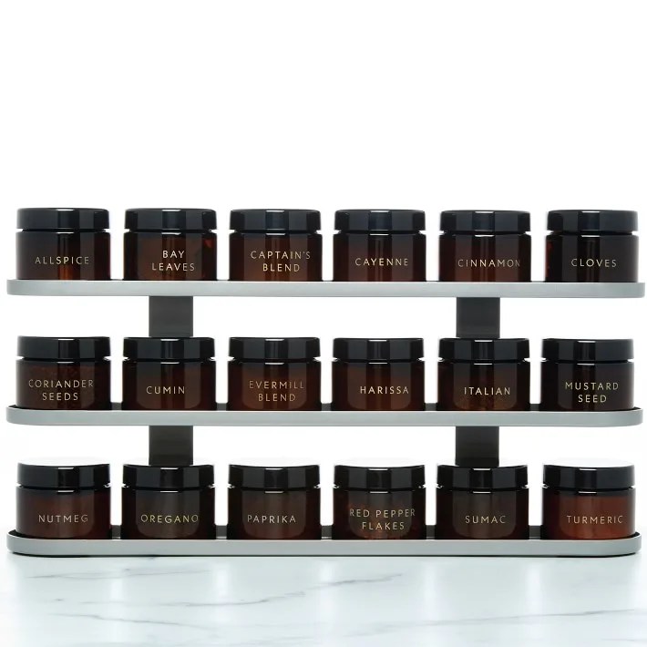 Evermill Complete Countertop Spice Rack with Spices