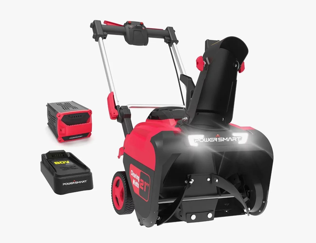 PowerSmart 21 in. Cordless 80 V Single Stage Snow Blower with 6.0 Ah Battery and Charger included, DB2801RB