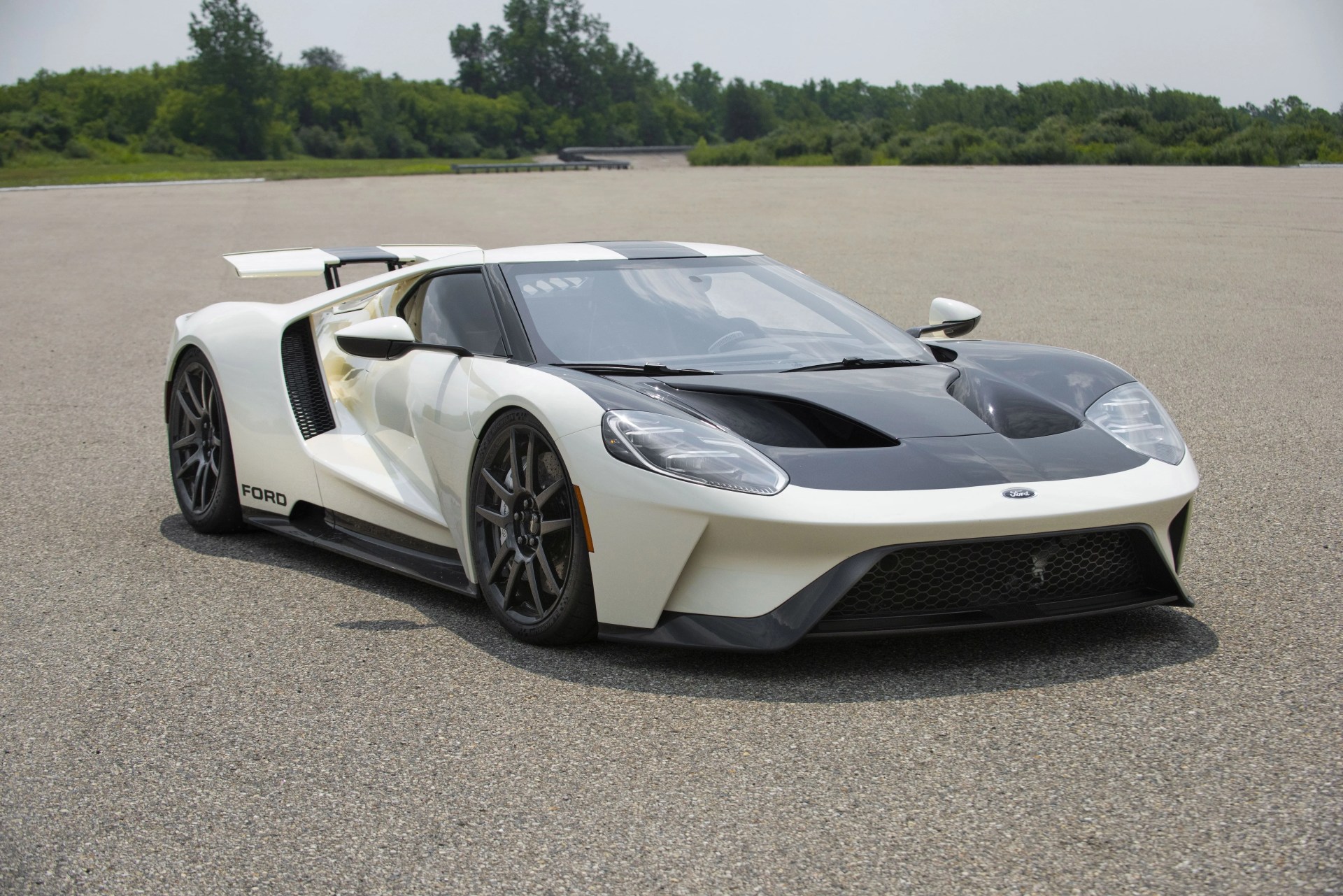 preproduction 2022 ford gt heritage edition shown closed course