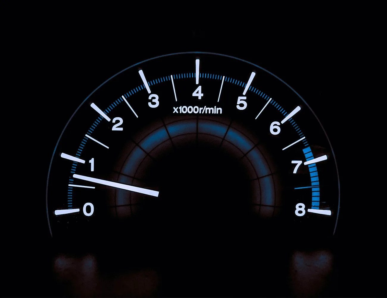speedometer on car dashboard