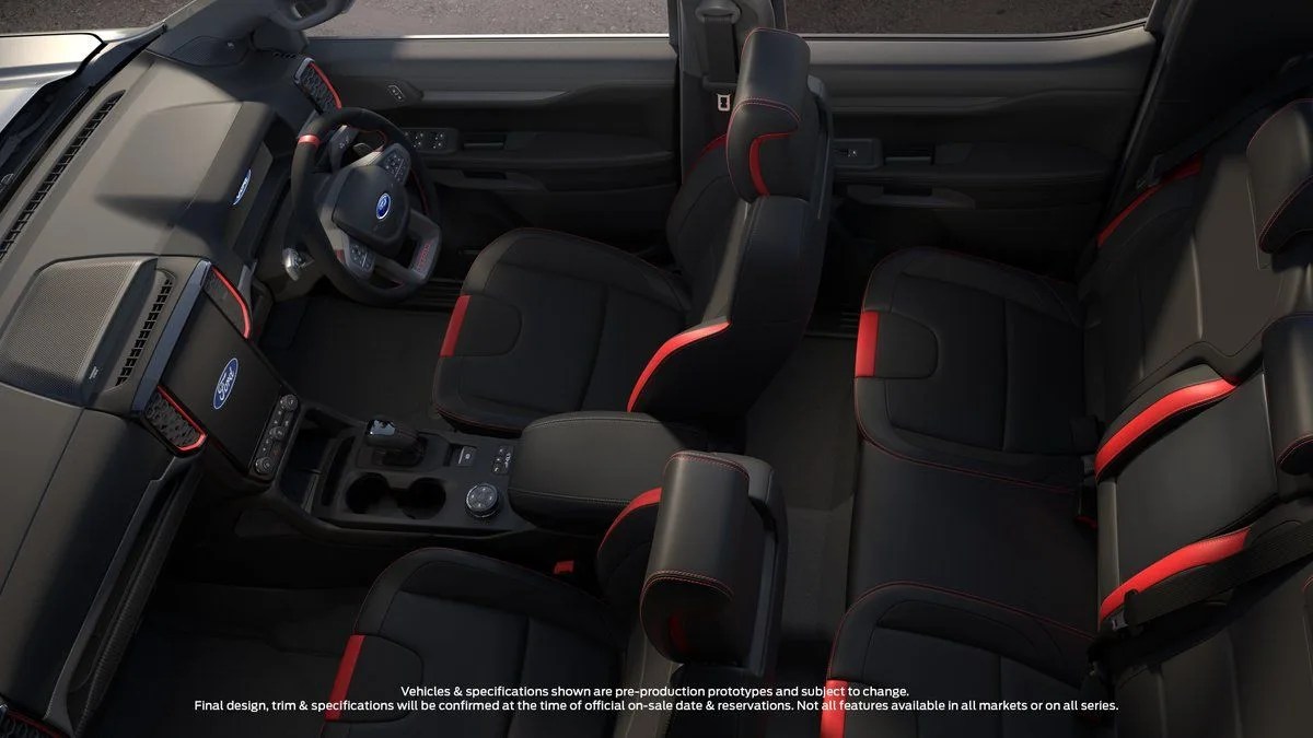 ford ranger raptor black interior