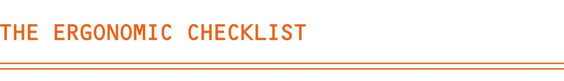 the ergonomic checklist