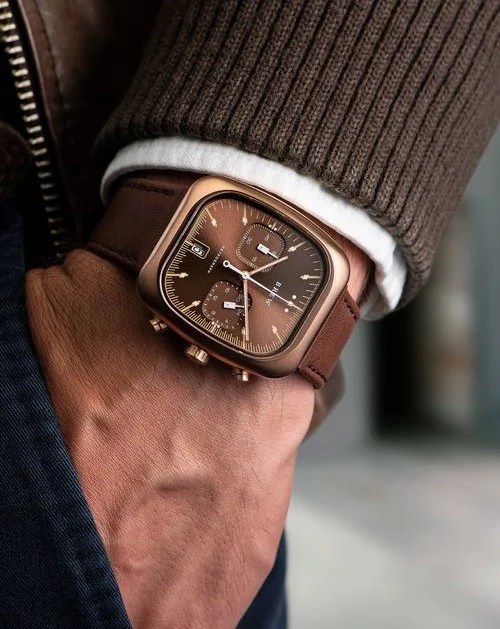 brew retrograph watch in espresso