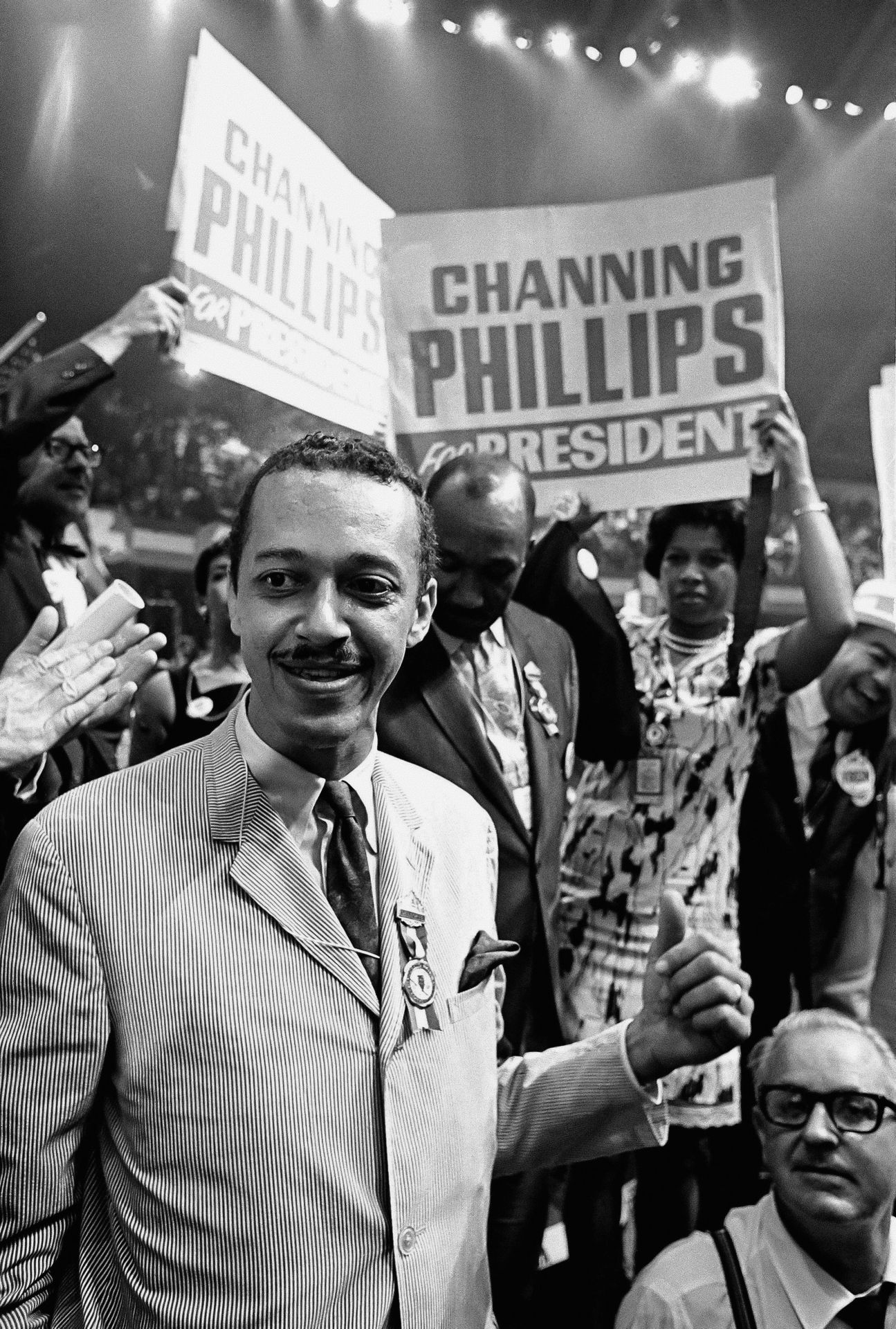 mandatory credit photo by apshutterstock 5971921arev channing phillips, the first african american ever to be nominated for president, is shown during the democratic national convention in chicago,  he is a member of the district of columbia delegationdnc phillips 1968, chicago, usa