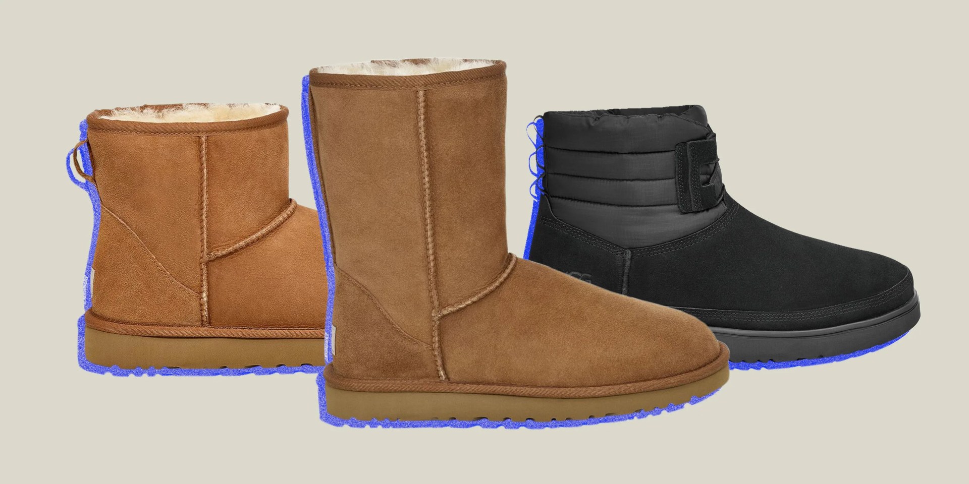 three ugg boots