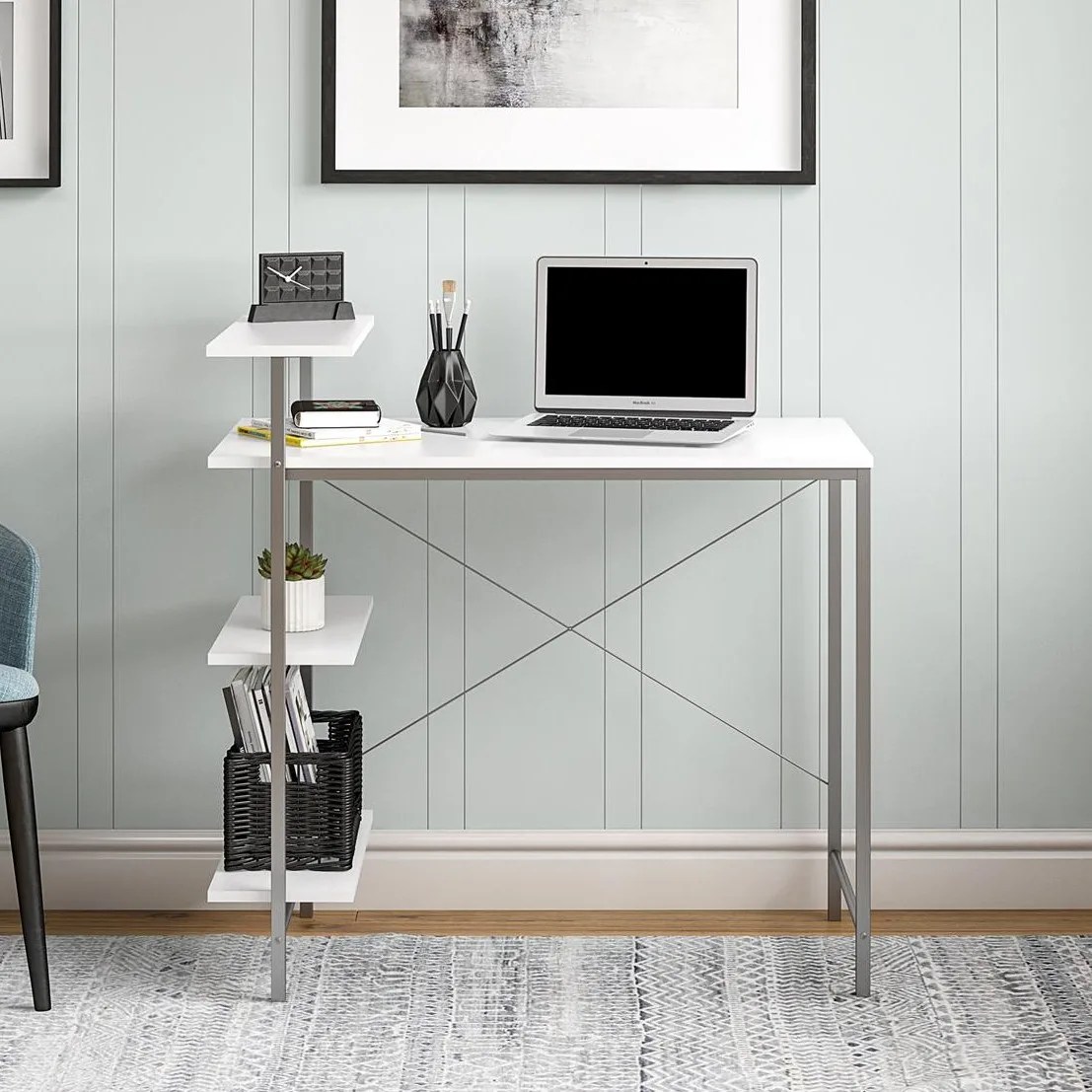 Mainstays Side Storage Desk - White