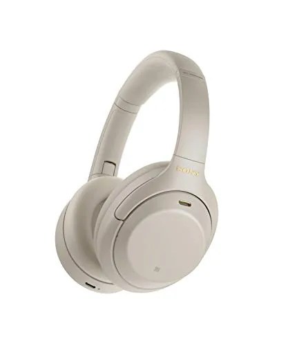 Sony WH-1000XM4 Wireless Industry Leading Noise Canceling Overhead Headphones with Mic for Phone-Call and Alexa Voice Control, Silver