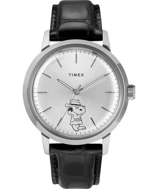 Marlin Automatic x Peanuts Featuring Snoopy Secret Agent 40mm Leather Strap Watch