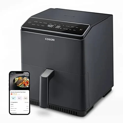 COSORI Air Fryer 6.8Qt, Dual Blaze with 360 ThermoIQ Tech - Using Upper and Lower Heating Elements for Precise Temperature Control and Even Cooking Results, No More Shaking & Preheating, Time-Saving