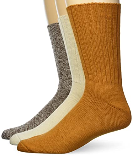 Amazon Aware Unisex 3-Pack Lightweight Marl Crew Sock, Tan, Large