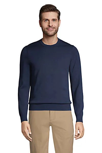 men's fine gauge supima cotton crewneck sweater