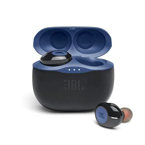 jbl tune 125tws true wireless in ear headphones jbl pure bass sound, 32h battery, bluetooth, fast pair, comfortable, wireless calls, music, native voice assistant blue