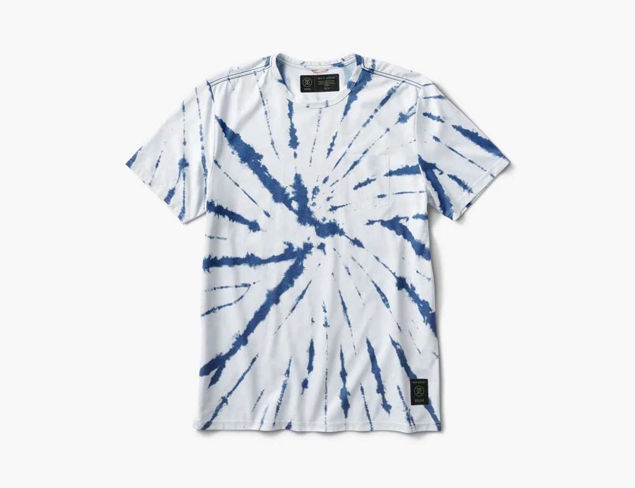 mathis tie dye pocket short sleeve knit top
