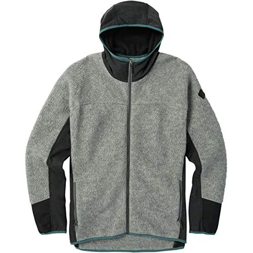 Burton Mens Minturn Hooded Full Zip, Gray Heather, Medium