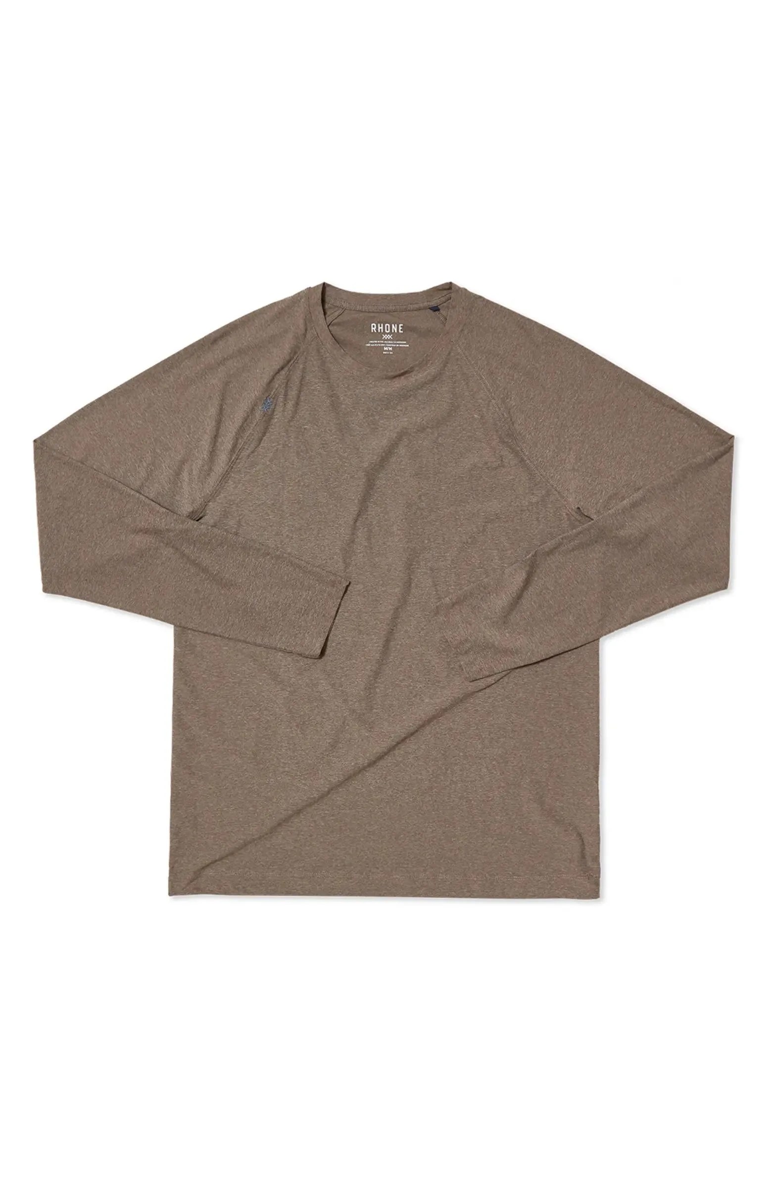 Rhone Reign Long Sleeve Performance T-Shirt in Light Gray Heather at Nordstrom, Size Small