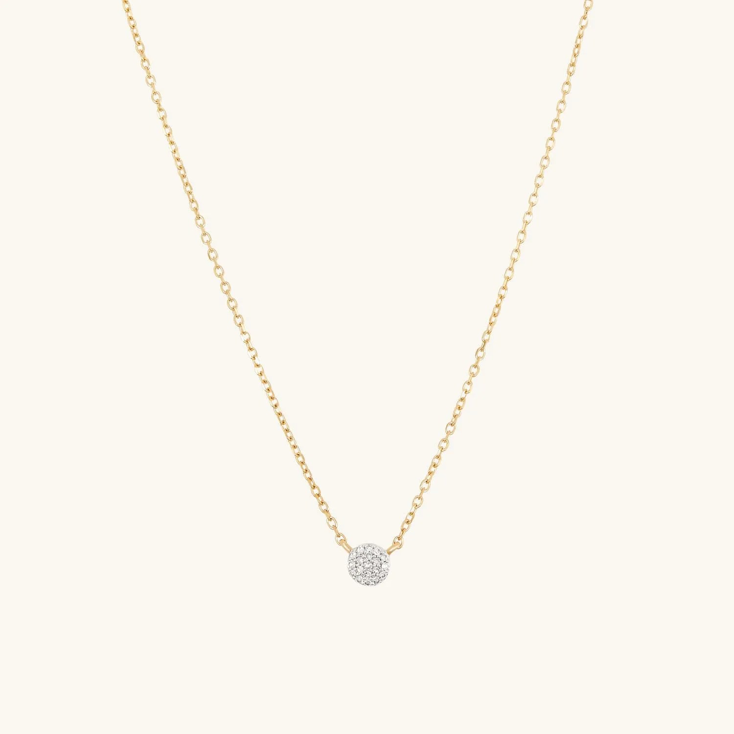 mejuri pavé diamond round necklace