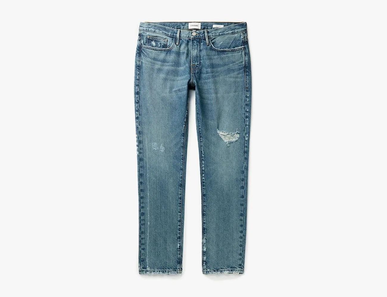 L'Homme Slim-Fit Distressed Jeans