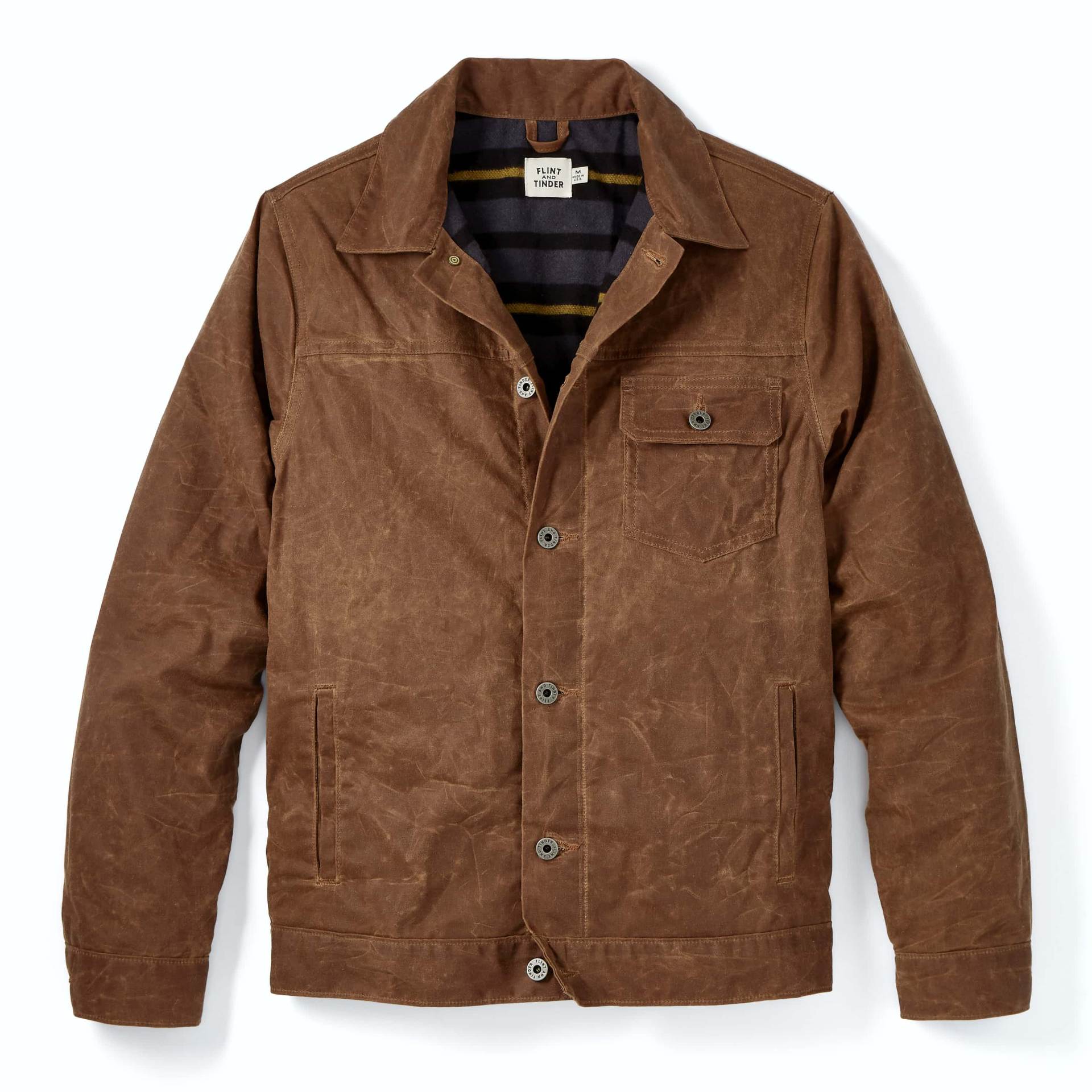 Flint and Tinder Flannel-lined Waxed Trucker Jacket